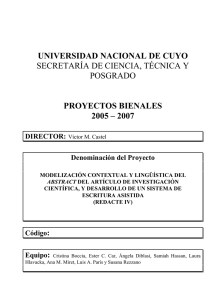 DE Universidad Nacional de Cuyo FINANCIACION DE Código