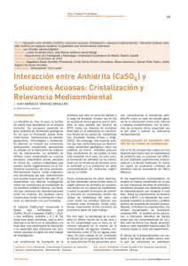 Interacción entre Anhidrita (CaSO ) y Soluciones Acuosas
