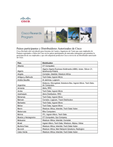 Países participantes y Distribuidores Autorizados de Cisco