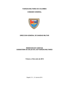Informe Sanidad Militar - Comando General Comando General