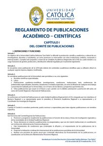 Reglamento de Publicaciones Académico