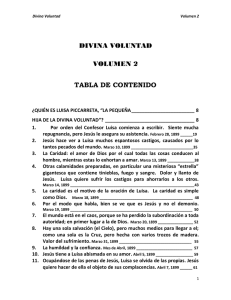 DIVINA VOLUNTAD VOLUMEN 2 TABLA DE CONTENIDO