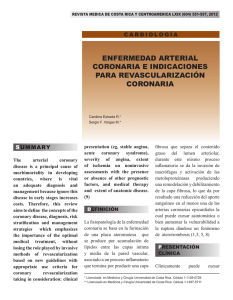 ENFERMEDAD ARTERIAL CORONARIA E INDICACIONES PARA