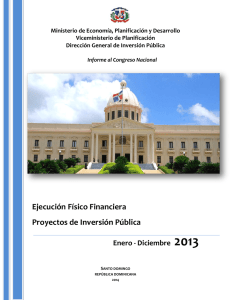 Ejecución Físico Financiera Proyectos de Inversión Pública, Enero