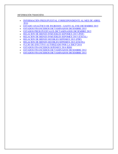 INFORMACIÓN PRESUPUESTAL CORRESPONDIENTE AL MES