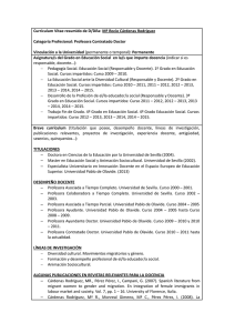 Currículum Vitae resumido de D/Dña: Mª Rocío Cárdenas