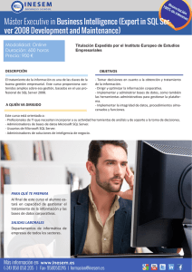 Máster Executive in Business Intelligence (Expert in SQL Ser