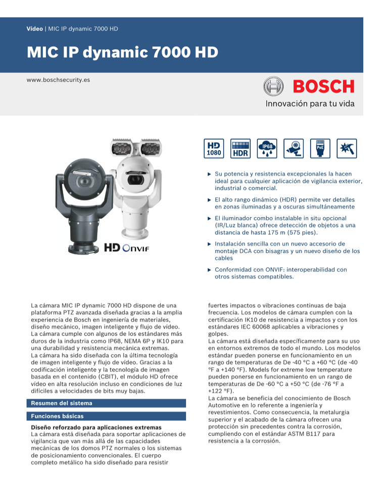 MIC IP Dynamic 7000 HD - Bosch Security Systems