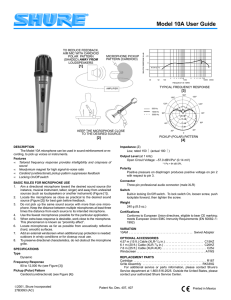 Shure 10A Microphone User Guide