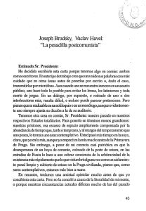 Joseph Brodsky, Vaclav Havel: "Lapesadilla postcomunista"