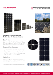 Techno Sun - Paneles solares de 5W, 10W, 20W, 40W, 100W y 150W