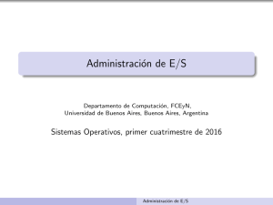 Administración de E/S - Departamento de Computación