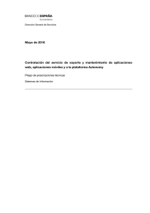Mayo de 2016 Contratación del servicio de soporte y mantenimiento