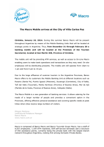 The Macro Mobile arrives at the City of Villa Carlos Paz