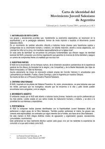 Carta de identidad del - Don Bosco Argentina Sur