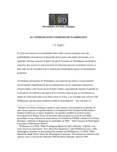 The Initiative for Policy Dialogue EL CONSENSO POST