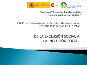 De la exclusión social a la inclusión social