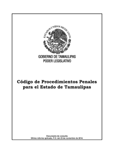 codigo de procedimientos penales para el estado de tamaulipas