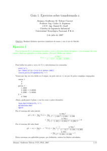 Gu´ıa 1: Ejercicios sobre transformada z