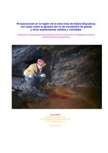 Prospecciones en la región de la sima-mina de Alzola