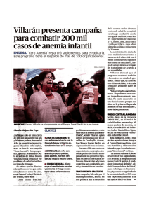 Villarán presenta campaña para combatir 200 mil casos de anemia