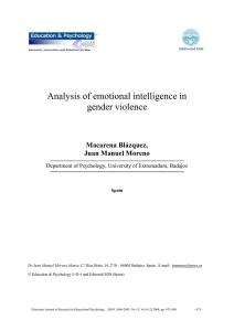 Analysis of emotional intelligence in gender violence