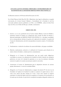 Acta Junta General de Accionistas 28 de Junio 2012