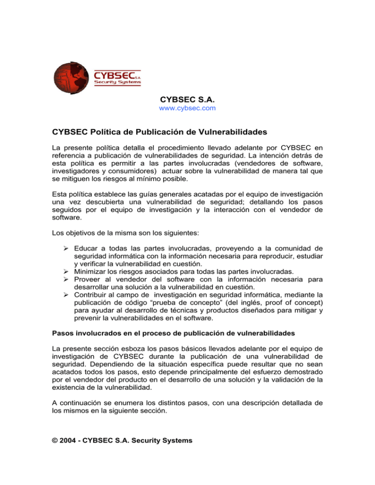 política de publicación de vulnerabilidades