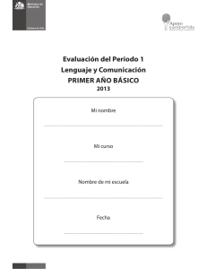 Evaluación del Período 1 Lenguaje y Comunicación PRIMER AÑO