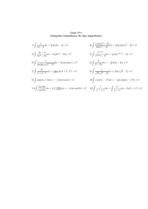 Guía No3 Integrales Inmediatas de tipo logarítmico 1)/ 1 5x − 2 dx