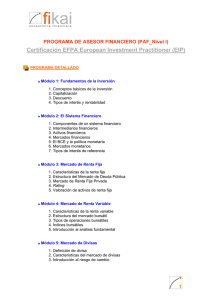 Certificación EFPA European Investment Practitioner (EIP)