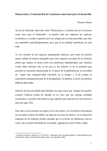 Democracia y Construcci&oacute;n de Consensos como base para el