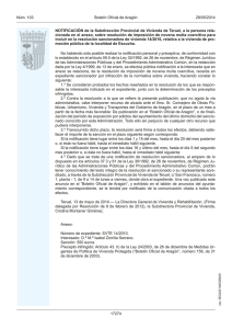 NOTIFICACIÓN de la Subdirección Provincial de Vivienda de Teruel