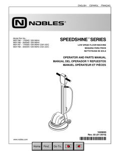 Nobles SpeedShine Series Oper/Parts Manual 1028005 - Jon-Don
