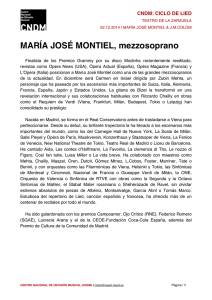Biografía María José Montiel - Centro Nacional de Difusión Musical
