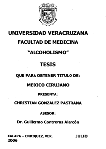 universidad veracruzana facultad de medicina "alcoholismo" tesis