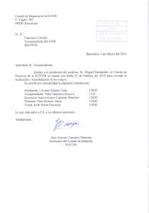 Comité de Empresa de la EUEIB C/ Urgell, 187 08036