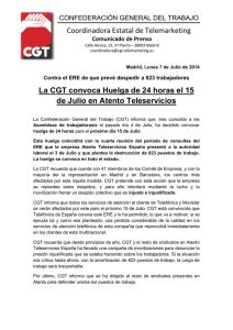 Coordinadora Estatal de Telemarketing La CGT convoca Huelga de