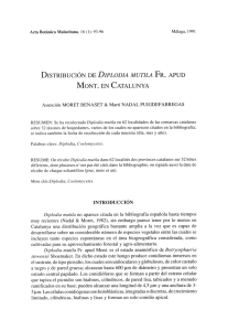 distribución de diplodia mutila fr. apud mont. en catalunya