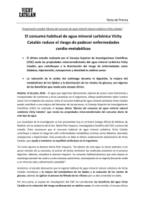 Vichy Catalán reduce el riesgo de padecer enfermedades cardio