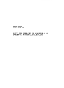 KANT: DEL DERECHO DE LIBERTAD A LA