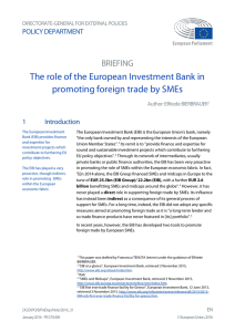 The role of the European Investment Bank in promoting