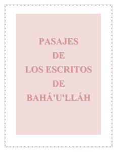 pasajes de los escritos de bahá`u`lláh - Bahá`í