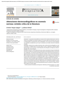 Alteraciones electrocardiográficas en anorexia nervosa: revisión