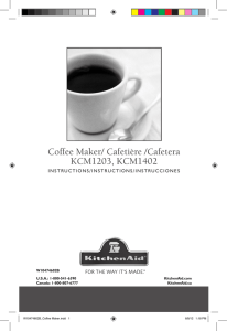 Coffee Maker/ Cafetière /Cafetera KCM1203, KCM1402