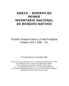 ANEXO - SUPERFICIES PRIMER INVENTARIO NACIONAL DE