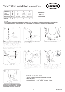 Taryn Seat Installation Instructions