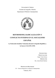 reformismo, radicalización y conflicto interno en el socialismo español