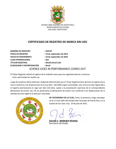 SCIENCE GOES IN.PERFORMANCE COMES OUT CERTIFICADO