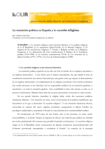 La transición política en España y la cuestión religiosa.